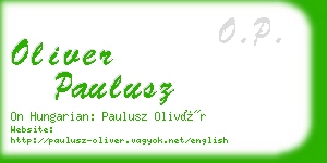 oliver paulusz business card